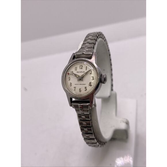 Vintage Benrus Womens Silver Mechanical Watch Runs Working Keeps Time